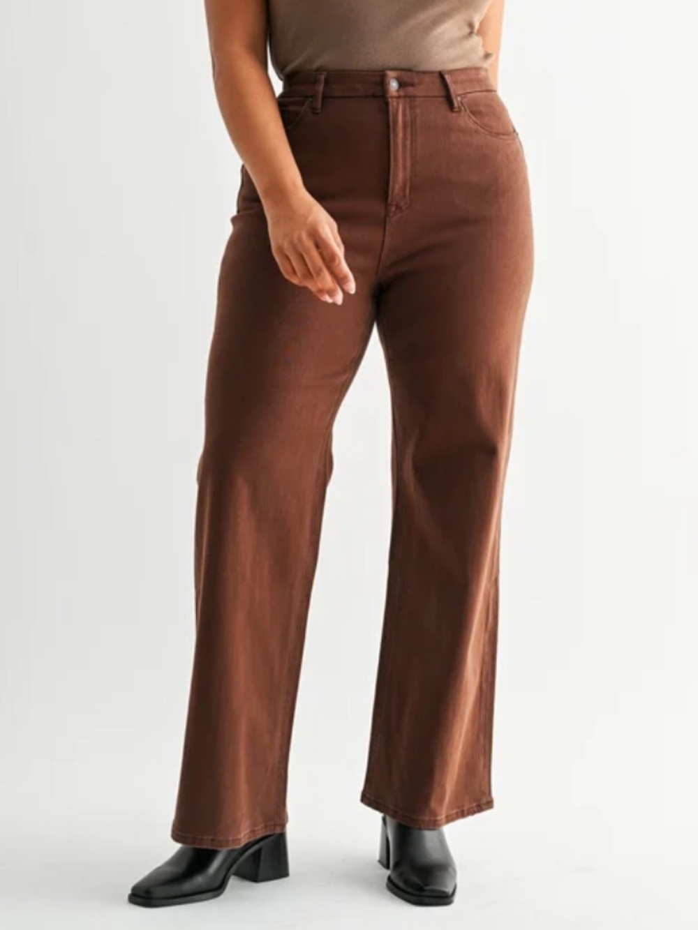 Mica Los Angeles • Chocolate Brown Straight Leg Jeans